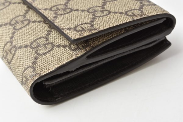 201115g9 7 Gucci Long Wallet GG Brown Beige