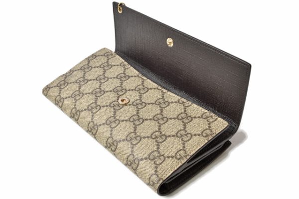 201115g9 9 Gucci Long Wallet GG Brown Beige