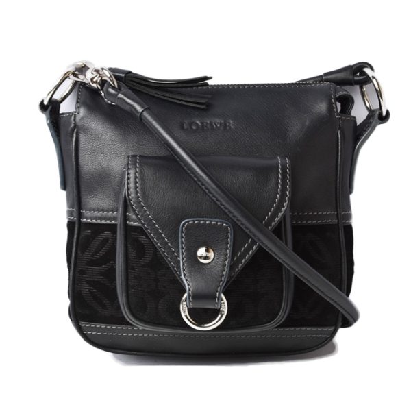 201122 1 8 lo 1 Loewe Shoulder Bag Suede Black