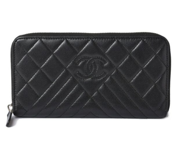 201215 1 ch 1 CHANEL Long Wallet Patent