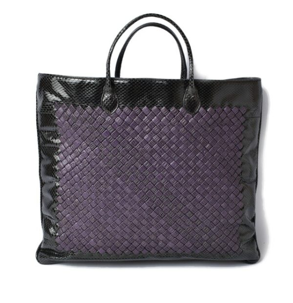 201215 24 bv 1 Bottega Veneta Tote Bag Intrecciato Lizard Black