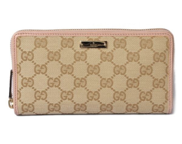 201215 26 g 1 Gucci Long Wallet GG Beige Pink