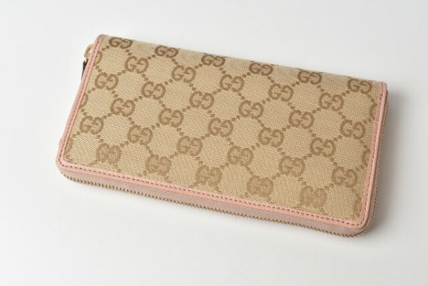 201215 26 g 3 Gucci Long Wallet GG Beige Pink