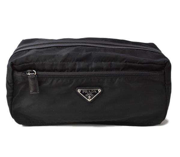 201215 28 p 1 Prada Pouch Clutch Bag Nylon Black