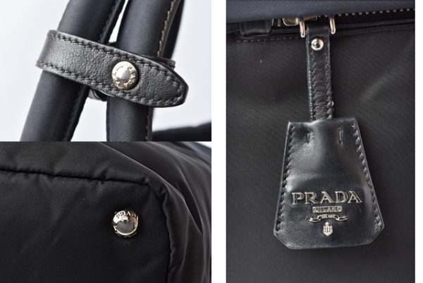 201215 6 p 6 Prada Shoulder Bag Tote 2Way Testu Black Blue