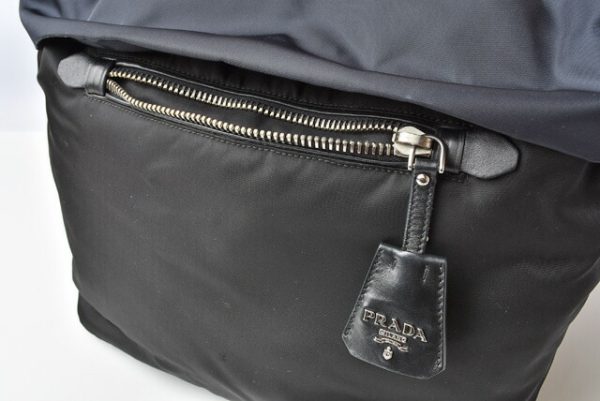 201215 6 p 8 Prada 2Way Shoulder Bag Tote Bag Testu Nero