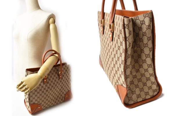 201215 7 g 2 Gucci Tote Bag GG Beige Brown