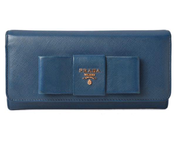 201215 8 p 1 Prada Saffiano Wallet Blue