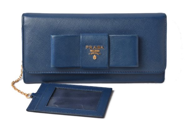 201215 8 p 2 Prada Saffiano Wallet Blue