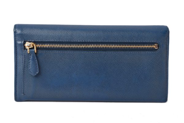 201215 8 p 4 Prada Saffiano Wallet Blue