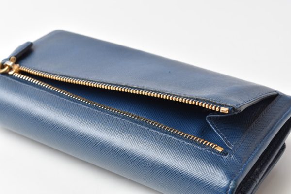 201215 8 p 5 Prada Saffiano Wallet Blue