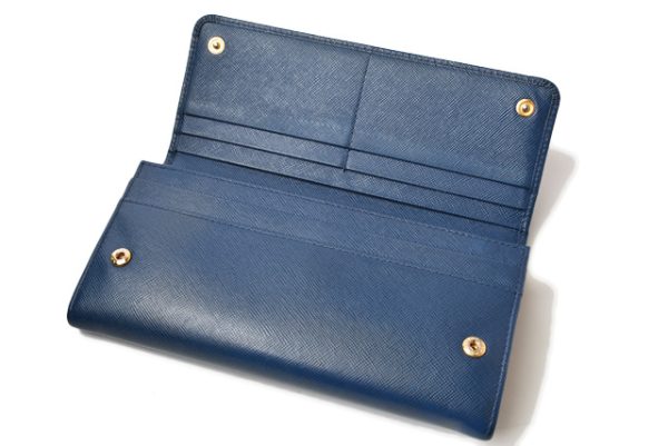 201215 8 p 6 Prada Saffiano Wallet Blue