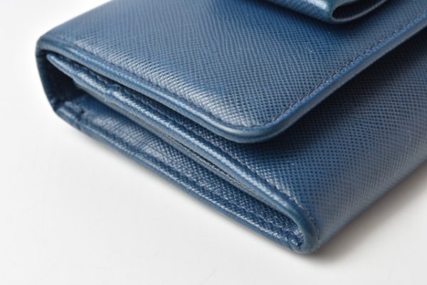 201215 8 p 9 Prada Saffiano Wallet Blue