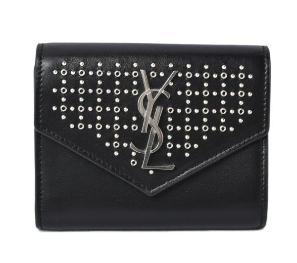 201225 635 03 1 Saint Laurent Wallet Monogram Studs Black