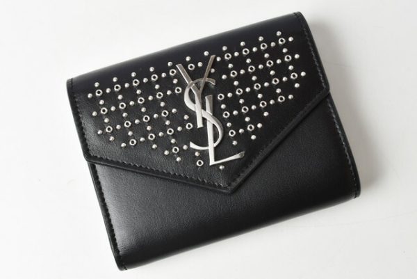 201225 635 03 2 Saint Laurent Wallet Monogram Studs Black