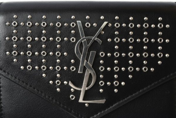 201225 635 03 4 Saint Laurent Wallet Monogram Studs Black