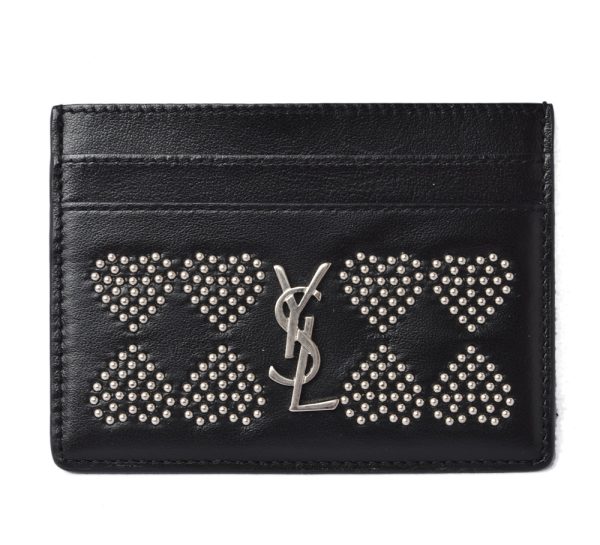 201228 533 04 ysl 1 Saint Laurent Card Case Heart Motif Studs Black