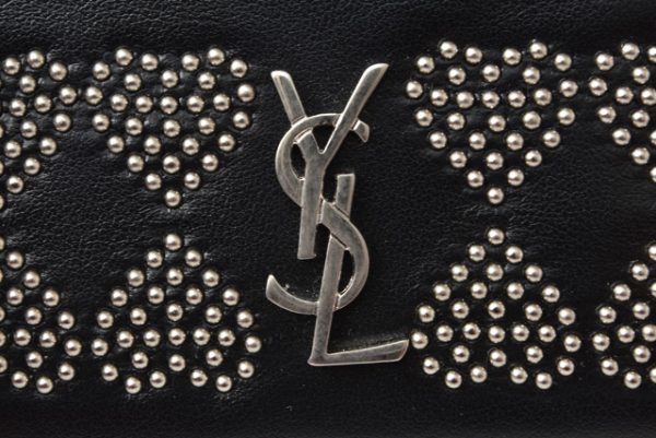 201228 533 04 ysl 3 Saint Laurent Card Case Heart Motif Studs Black