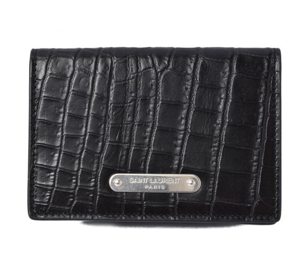 201228 533 09 ysl 1 Saint Laurent Coin Case Card Case Card Holder Crocodile Black