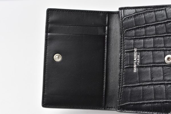 201228 533 09 ysl 6 Saint Laurent Coin Case Card Case Card Holder Crocodile Black