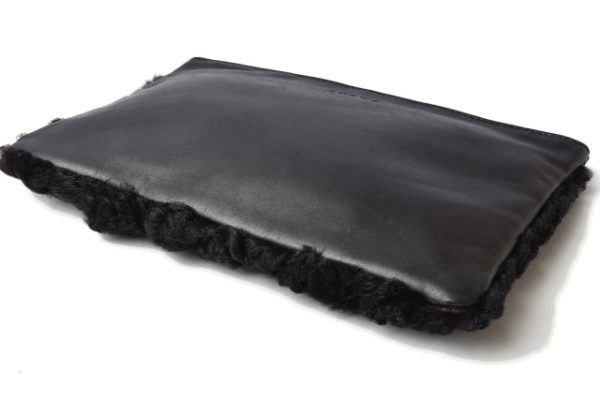 201229 19 lo 5 Loewe Clutch Pouch Lambskin Wool Black