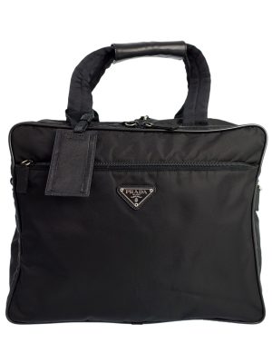 2018208060014 Prada Black Spazzolato Messenger Bag