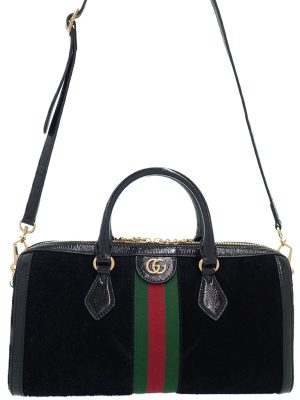 2020169450018 Prada Canapa Tote Striped Tote Bag Canvas Black