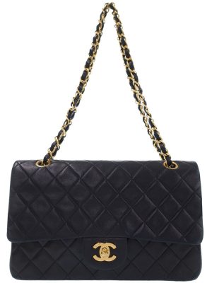 2021117650016 Chanel Matelasse Chain Shoulder Womens Leather Shoulder Bag Black