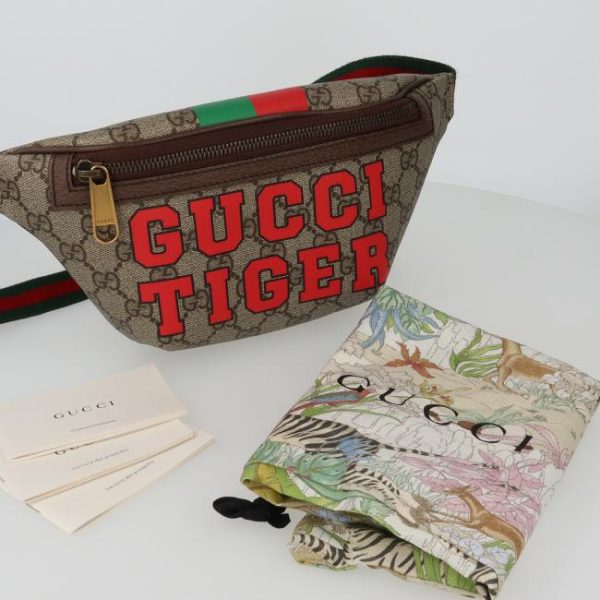 20240605184110 12 Gucci Tiger Belt GG Supreme Body Hip Bag Crossbody Waist Bag