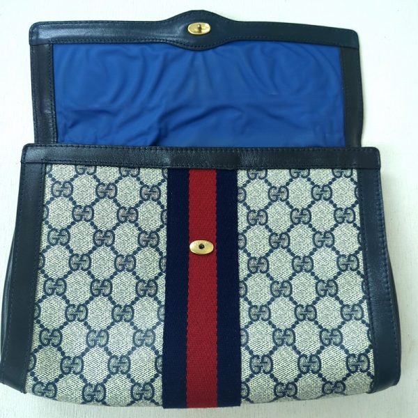 20240607 130521897 GUCCI GG Sherry Line Shoulder Bag Blue