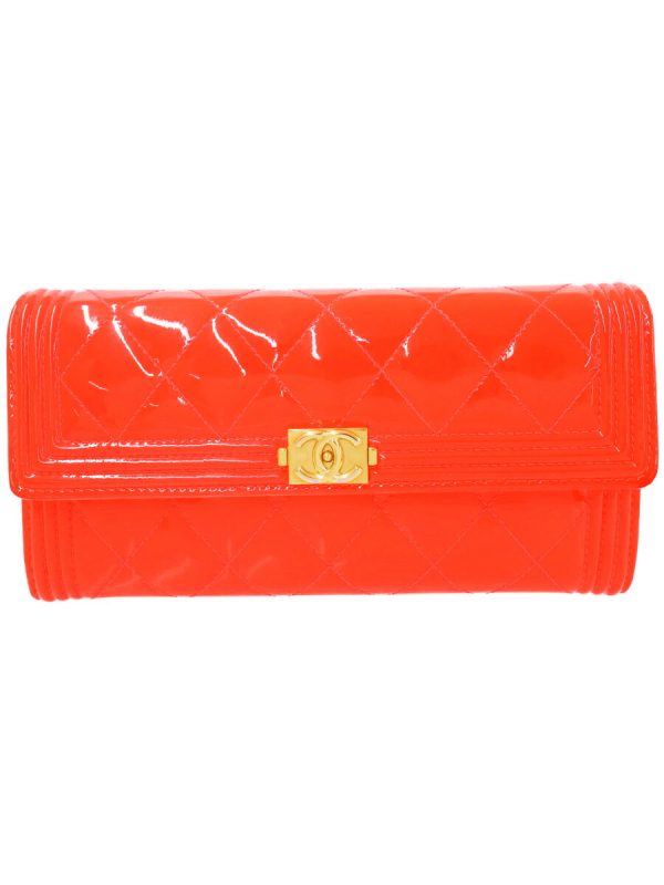 2024161170011 Chanel Boy Chanel Long Flap Wallet Orange