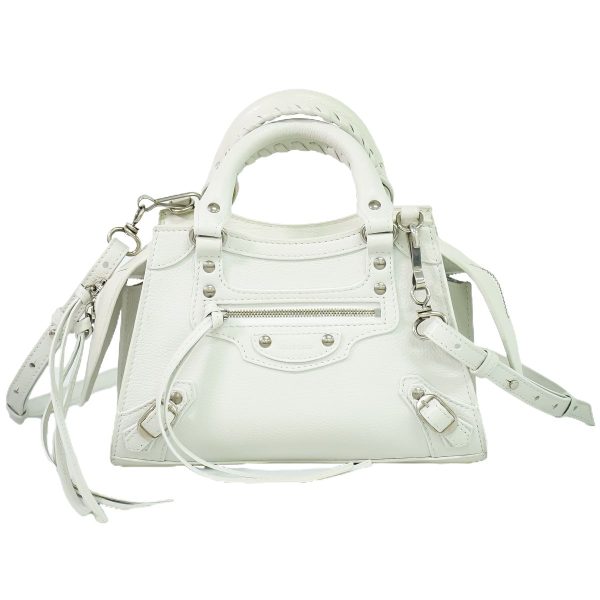 2100020000004992 1 Balenciaga Neo City Mini 2WAY Shoulder Bag Handbag Pochette White