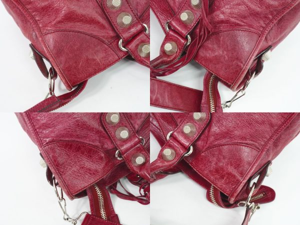 2100020000008944 6 Balenciaga The Giant Part Time 2WAY Shoulder Bag Handbag Bordeaux