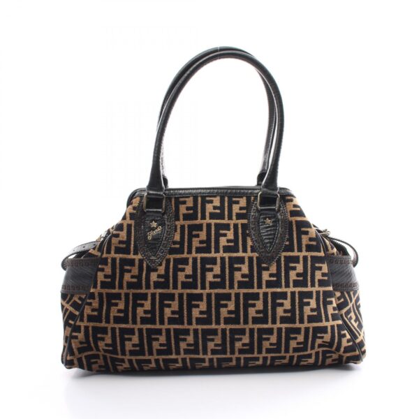 2100301141797 1 Fendi Zucca Fabric Handbag Beige Black