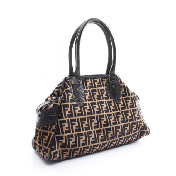 2100301141797 2 Fendi Zucca Fabric Handbag Beige Black