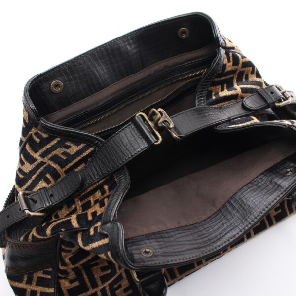 2100301141797 7 Fendi Zucca Fabric Handbag Beige Black