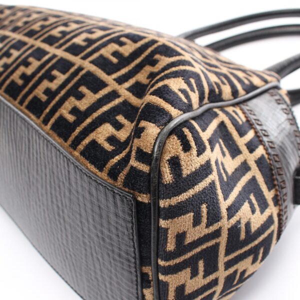 2100301141797 8 Fendi Zucca Fabric Handbag Beige Black