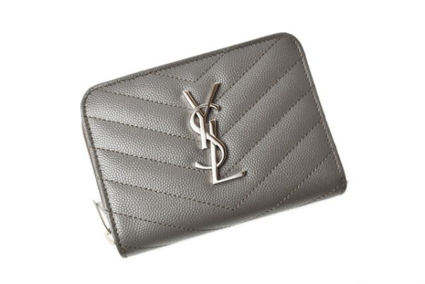 210105 547 03 ysl 2 Saint Laurent Mini Wallet Monogram Full Zip Asphalt