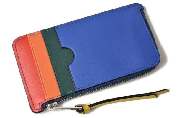 210115 865 03 lo 5 Loewe Coin Case Mini Wallet Soft Calf Blue Multi Yellow