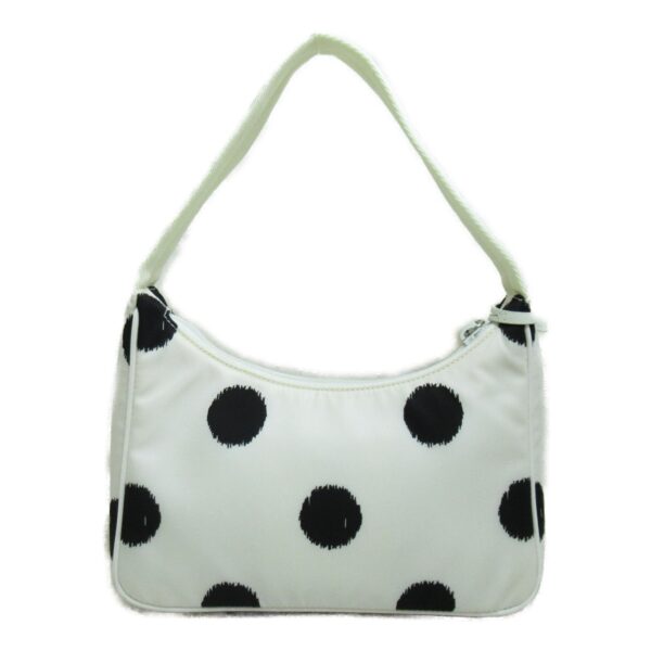 2101217494366 6 Prada Nylon Shoulder Bag White Black Dot