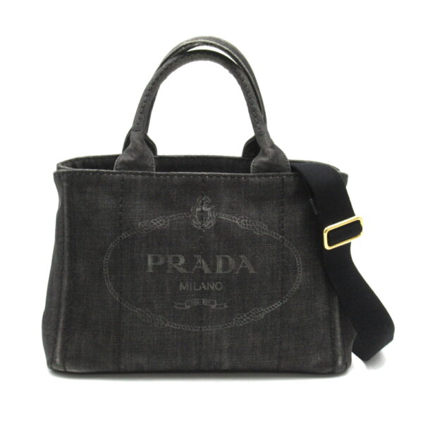 2101217500302 1 Prada 2Way Kanapa Denim Tote Bag Black