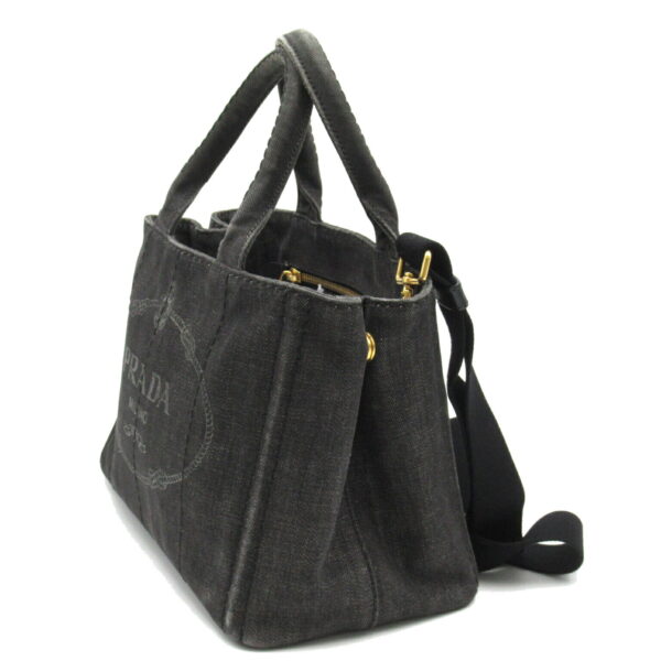 2101217500302 3 Prada 2Way Kanapa Denim Tote Bag Black