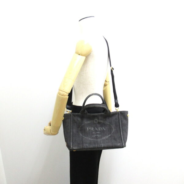 2101217500302 5 Prada 2Way Kanapa Denim Tote Bag Black