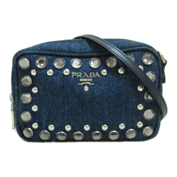 2101217529860 4 Prada Denim Shoulder Bag Blue