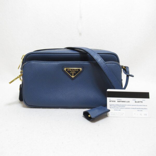 2101217552028 2 Prada Saffiano Shoulder Bag Blue