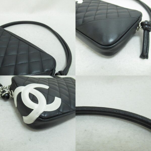 2101217581998 10c Chanel Cambon Line Lambskin One Shoulder Bag Black White