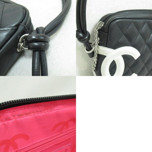 2101217581998 12c Chanel Cambon Line Lambskin One Shoulder Bag Black White