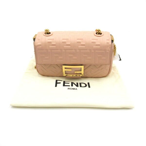 2101217627306 6 Fendi Baguette Chain Midi 2Way Shoulder Bag Pink