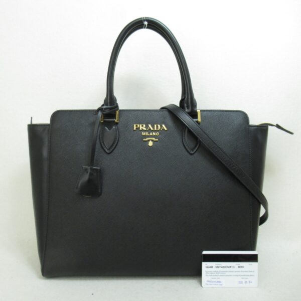 2101217670623 3 Prada 2Way Saffiano Tote Bag Black