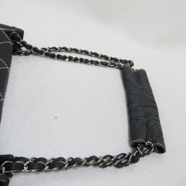 2101217694780 12 Chanel Wild Stitch Lambskin Chain Shoulder Bag Black